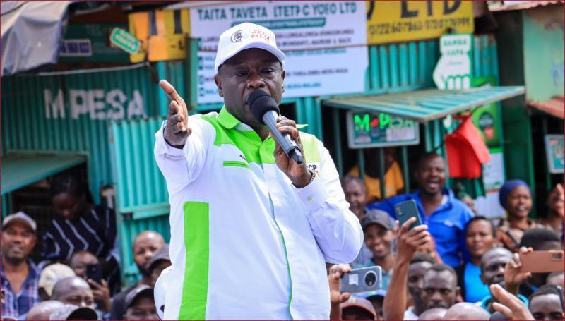 Former deputy president Rigathi Gachagua at a political rally.